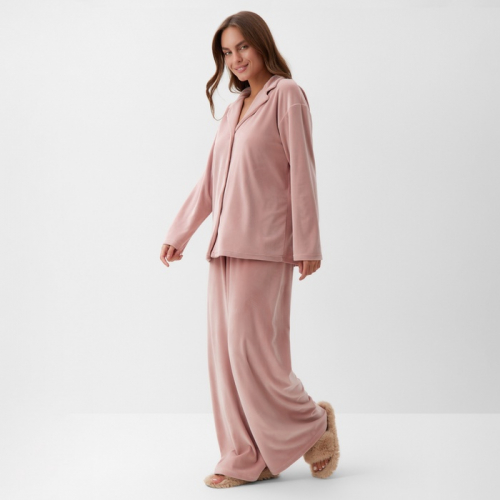 Костюм женский (рубашка и брюки) KAFTAN Plushy р. 44-46, розовый