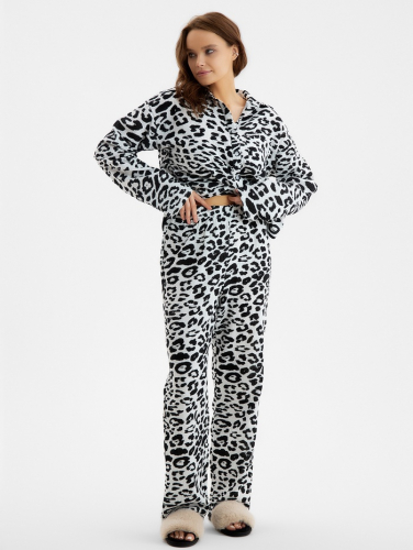 Комплект домашний женский (рубашка, брюки) KAFTAN «Муслин: leopard» размер 40-42