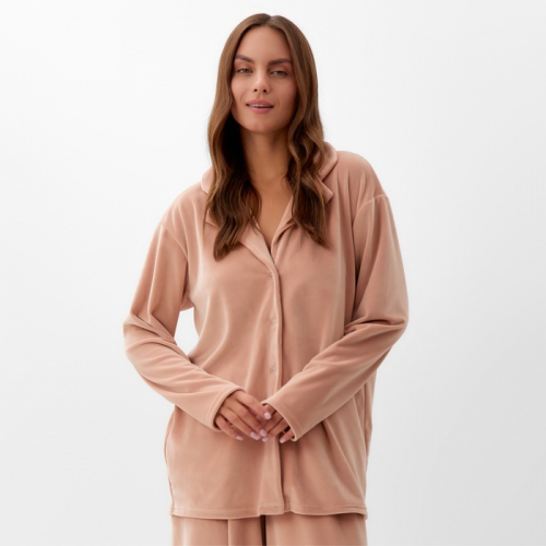 Костюм женский (рубашка и брюки) KAFTAN Plushy р. 52-54, бежевый