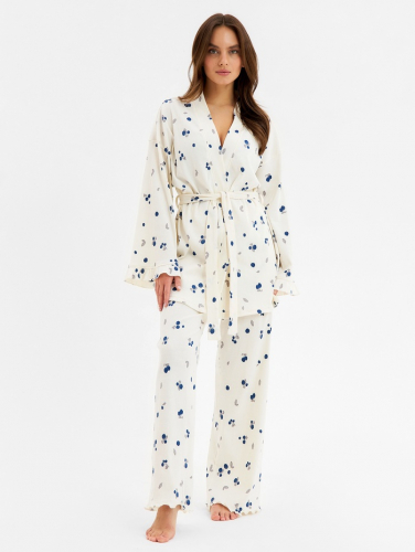 Пижама женская (рубашка и брюки) KAFTAN Blueberry р.44-46
