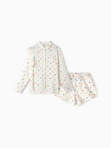 Комплект домашний женский (рубашка, шорты) KAFTAN размер 40-42, белый