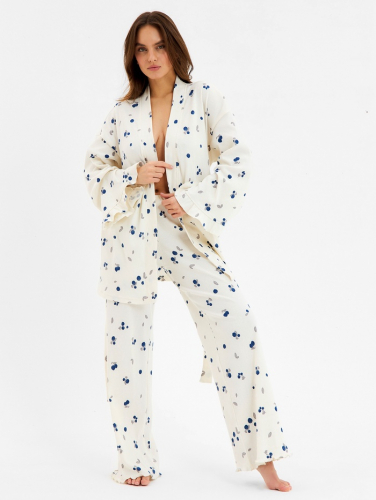 Пижама женская (рубашка и брюки) KAFTAN Blueberry р.44-46