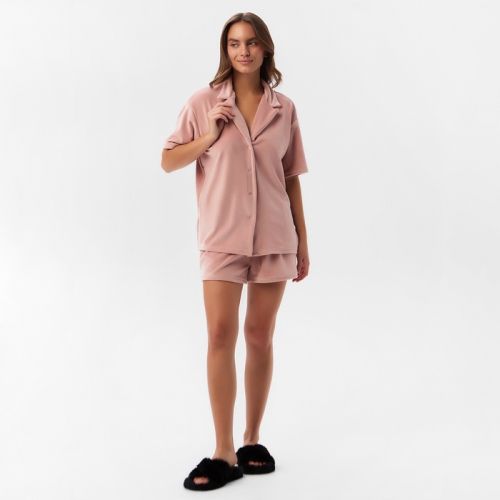 Костюм женский (рубашка и шорты) KAFTAN Plushy р. 40-42, розовый