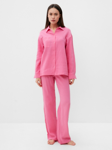 Комплект домашний женский (рубашка, брюки) KAFTAN Basic размер 44-46, розовый
