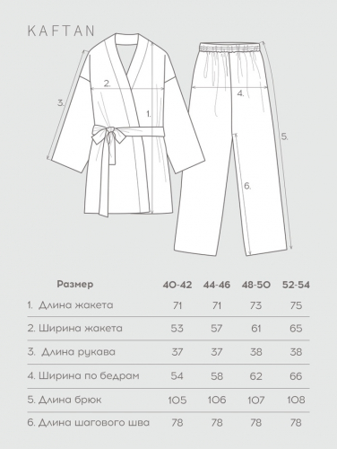 Костюм женский (жакет и брюки) KAFTAN Velvet, размер 52-54, синий