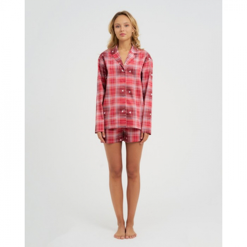 Пижама (рубашка, шорты) женская KAFTAN Red, размер 44-46