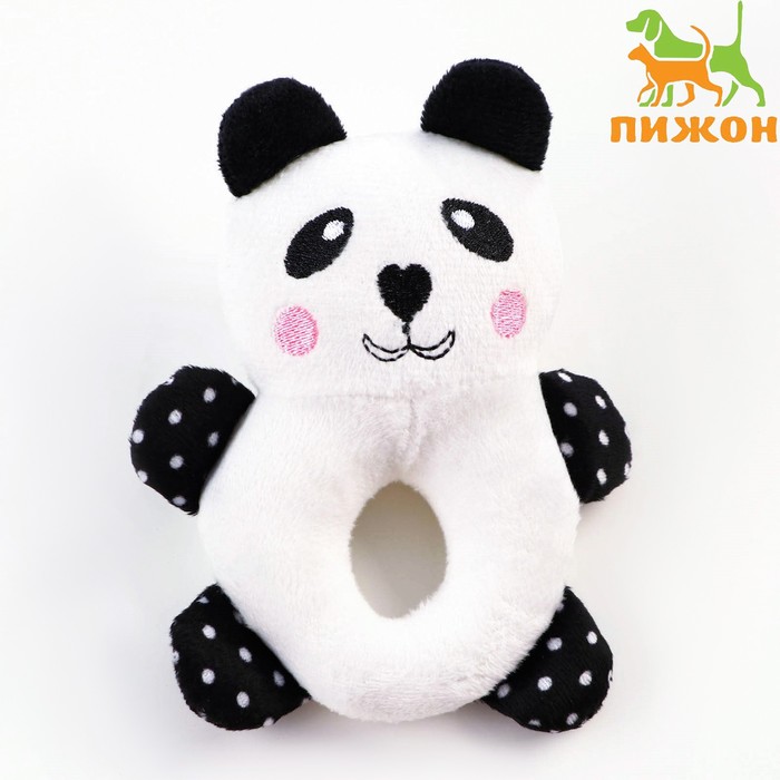 Игрушка пищащая Мягкая для собак пончик с животными «Панда», 17 см