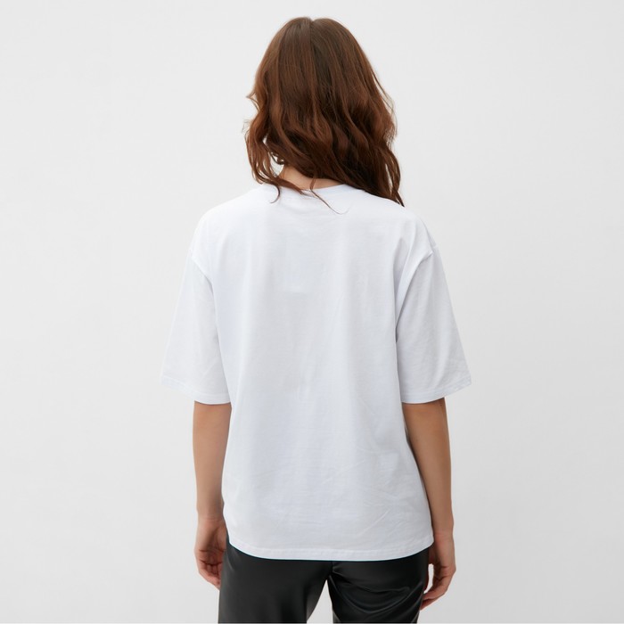 Футболка женская с кулиской MINAKU REGULAR FIT: цвет белый, р-р 52