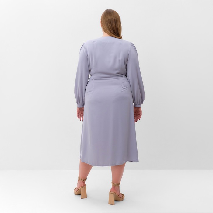 Платье женское MIST, plus-size, р.54, серо-голубой