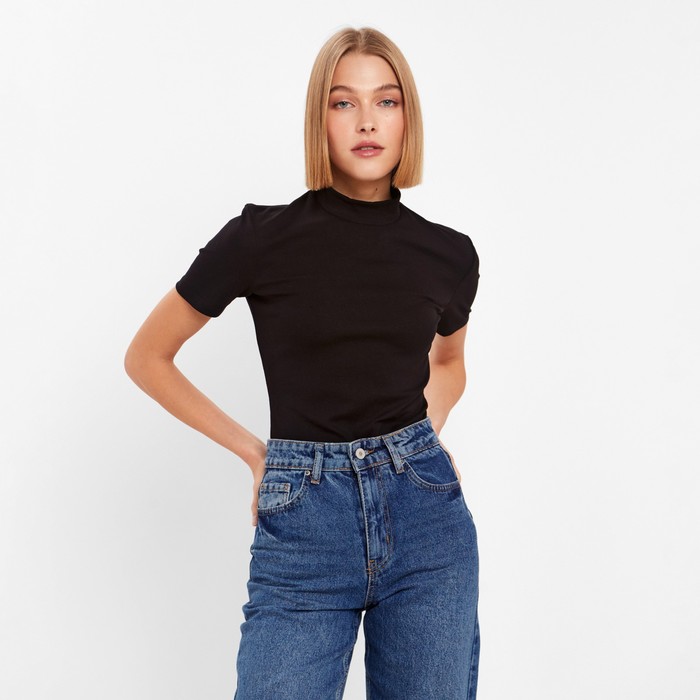 Футболка женская MINAKU SLIM FIT: цвет чёрный, р-р 48