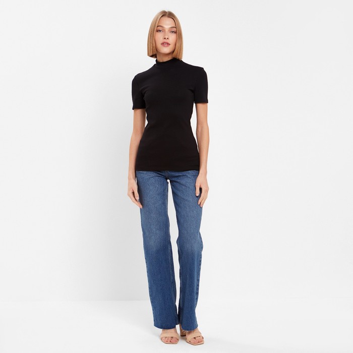 Футболка женская MINAKU SLIM FIT: цвет чёрный, р-р 48