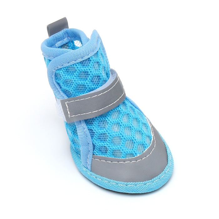 Ботинки для животных «Кросс», набор 4 шт., 1 размер (4×3 см), голубые