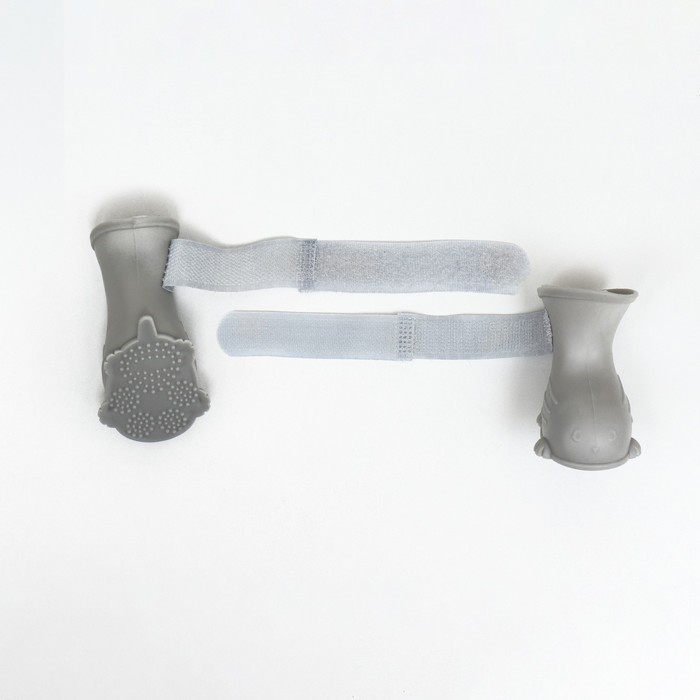 Ботинки для собак, резиновые, набор 4 шт., размер L, серые