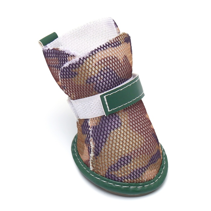 Ботинки для собак «Боец», набор 4 шт., размер 5 (подошва 6.2×5 см) камуфляж