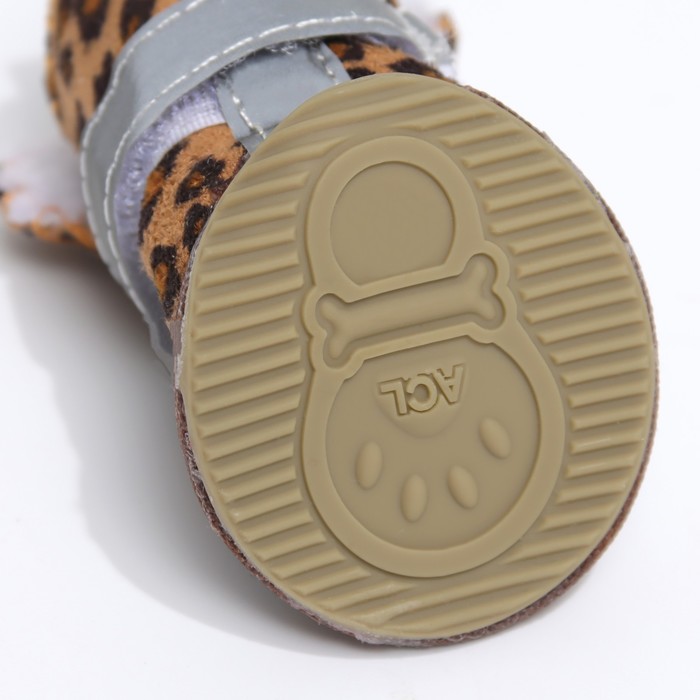 Ботинки для животных «Модник», набор 4 шт., 2 размер (4.4×3.4 см), коричневые