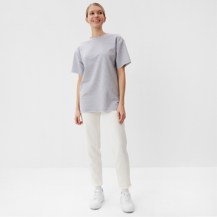 Футболка женская MINAKU OVERSIZE FIT: цвет светло-серый, р-р 46