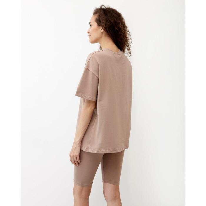 Футболка женская MINAKU OVERSIZE FIT: цвет коричневый, р-р 42