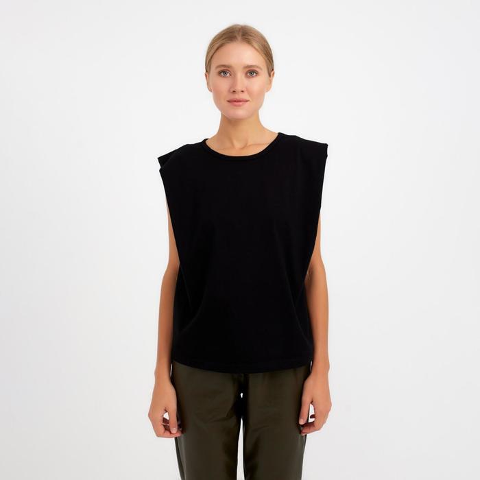Футболка женская MINAKU OVERSIZE FIT: цвет чёрный, р-р 42