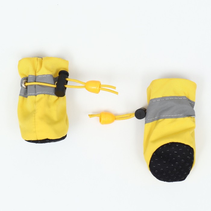 Ботинки для собак «Уют» с утяжкой, набор 4 шт., размер 5 (5.5×4.5 см), жёлтые