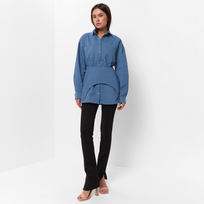 Юбка-баска женская джинсовая MIST: Denim р.44, синий