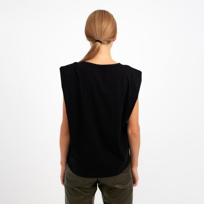 Футболка женская MINAKU OVERSIZE FIT: цвет чёрный, р-р 42