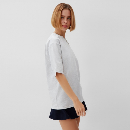 Футболка женская oversize MINAKU: One Most Brand цвет серый меланж, размер 48