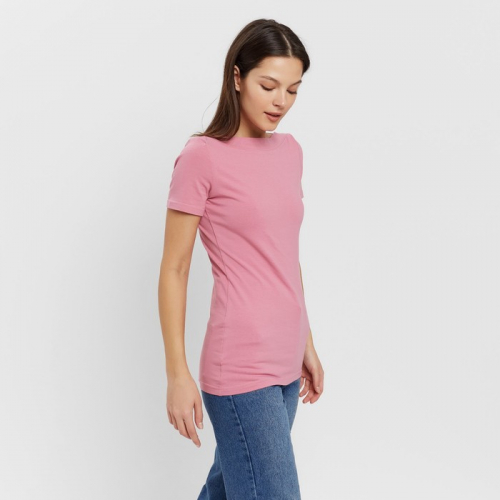 Футболка женская с вырезом лодочка MINAKU SLIM FIT: цвет лиловый, р-р 46