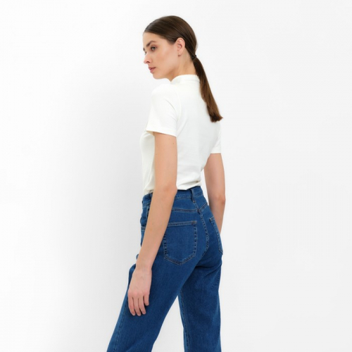 Футболка женская с вырезом MINAKU SLIM FIT: цвет экрю, р-р 42