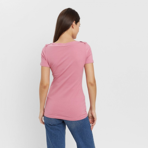 Футболка женская с вырезом лодочка MINAKU SLIM FIT: цвет лиловый, р-р 46