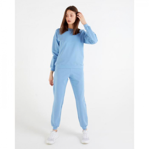 Костюм женский (свитшот, брюки) MINAKU: Casual Collection цвет голубой, размер 46