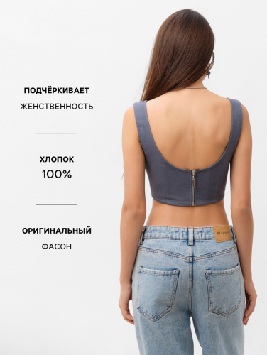 Топ женский джинсовый MIST: Denim р.42, графит
