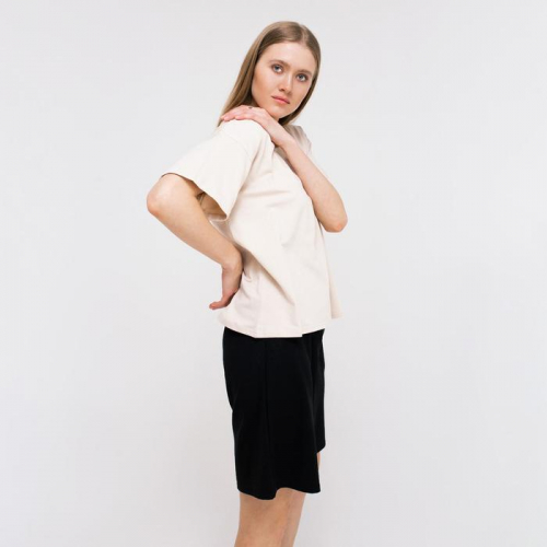 Футболка женская MINAKU REGULAR FIT: цвет бежевый, р-р 42