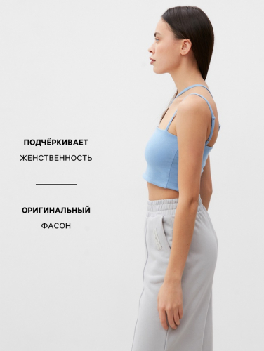 Топ женский на бретелях MIST, р. 48-50, голубой