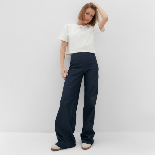 Футболка укороченная женская MINAKU OVERSIZE FIT: цвет экрю, р-р 44