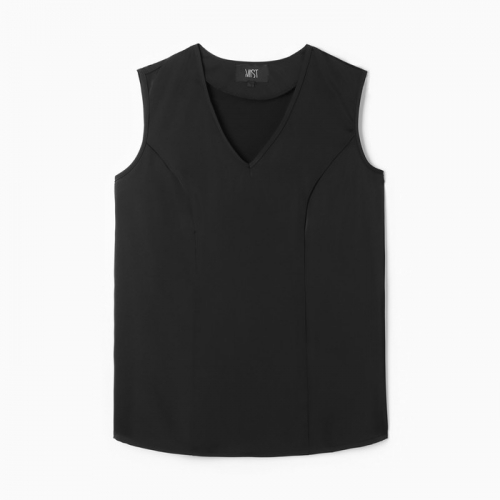Топ шелковый MIST plus-size, р. 50, черный