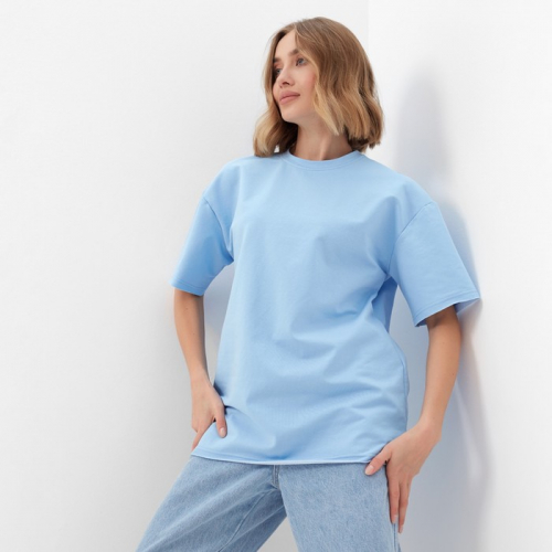 Футболка женская MINAKU OVERSIZE FIT: цвет голубой, р-р 48
