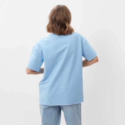 Футболка женская MINAKU OVERSIZE FIT: цвет голубой, р-р 48