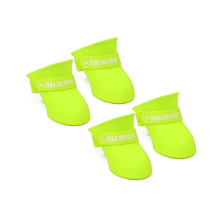 Сапоги резиновые для животных Пижон, набор 4 шт., р-р L (подошва 5.7×4.5 см), жёлтые