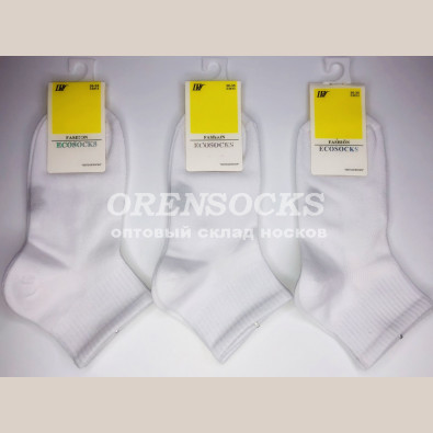 НОСКИ ПОДРОСТОК ХЛОПОК ПОЛУСЕТКА БЕЛЫЕ ШУГУАН ECOSOCKS C3813