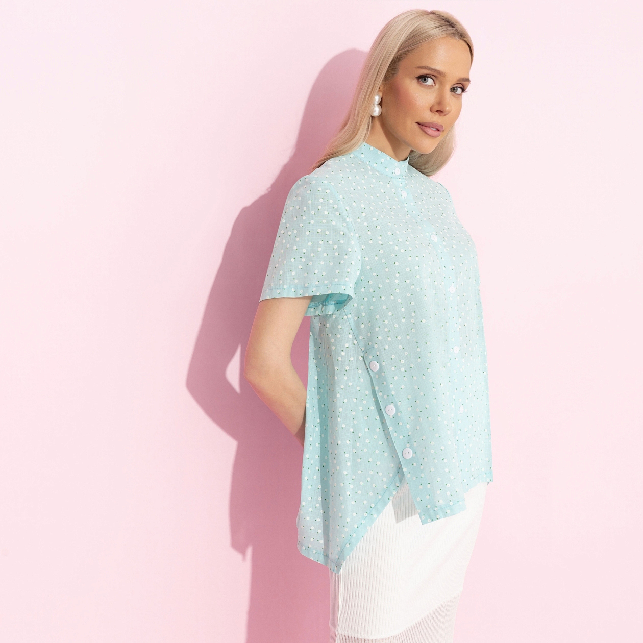 Рубашка из хлопка, Позитивный посыл (мятный)