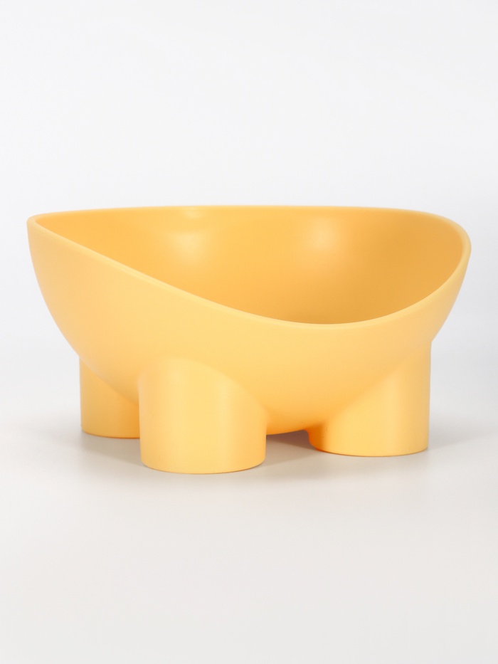 Миска для животных БЕГЕМОТ 0,3л,Soft-touch, банановый