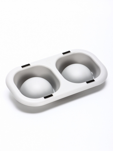 Миска для животных Дубль Мини  0,2 л , Soft-touch, смоки