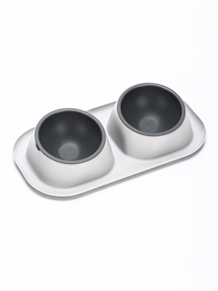 Миска для животных Дубль Мини 0,2 л , Soft-touch, смоки