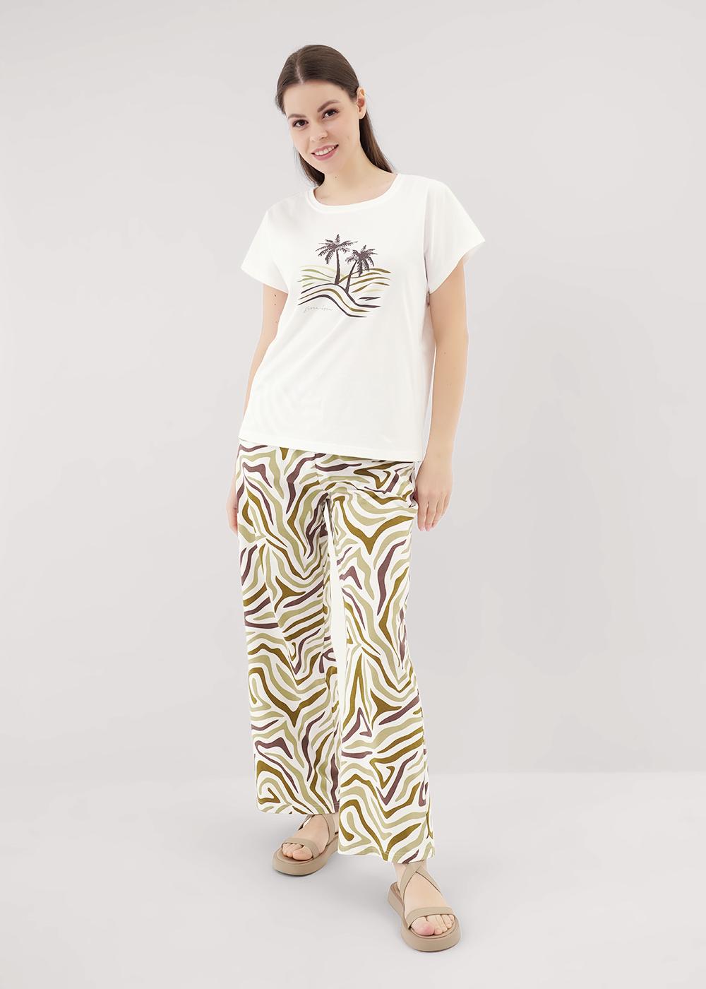 Ст.цена 1890р CLE LP25-1164/2 Пижама женская LP25-1164/2 молочный/хаки