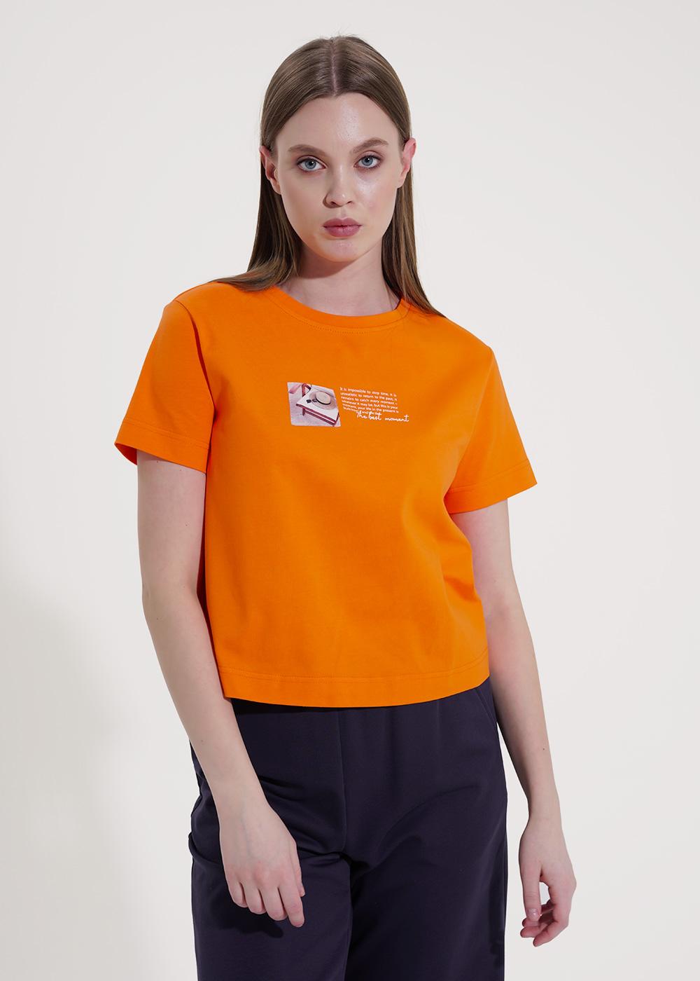Ст.цена 750р CLE 256065кдт_п Футболка женская 256065кдт_п оранжевый