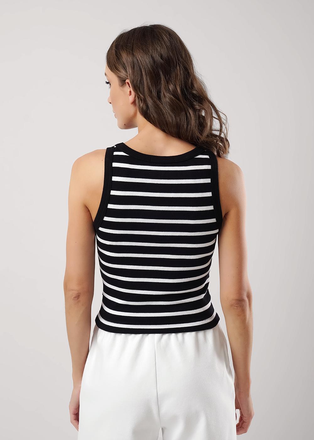 Ст.цена 650р CLE LM25-1163 Майка женская LM25-1163 чёрный/молочный