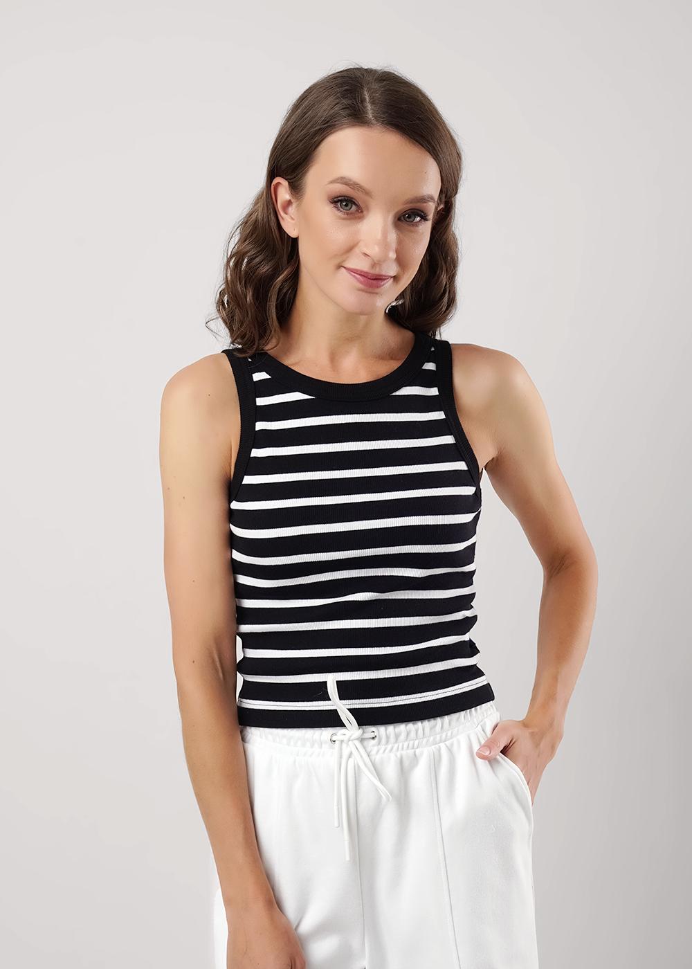 Ст.цена 650р CLE LM25-1163 Майка женская LM25-1163 чёрный/молочный