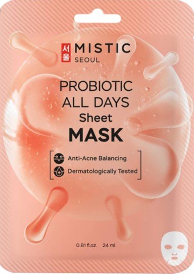 MISTIC PROBIOTICS ALL DAYS Sheet mask Тканевая маска для лица с пробиотиками 24мл