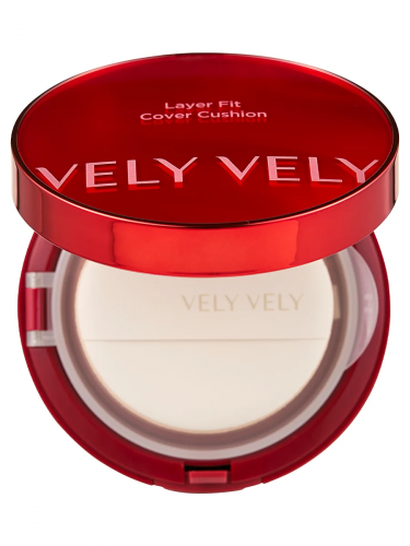 Vely Vely Стойкий тональный кушон – 21 светлый SPF50 Layer Fit Cover Cushion – 21 Light 15 гр