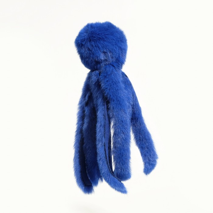Игрушка для кошек «Осьминожек» из искусственного меха, до 19 см, синяя